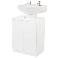 High Gloss Under Sink Cabinet - White