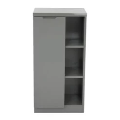 High Gloss Compact Bathroom - Cabinet - Grey