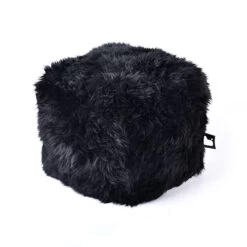 B-Box Footstool - Sheepskin - Black