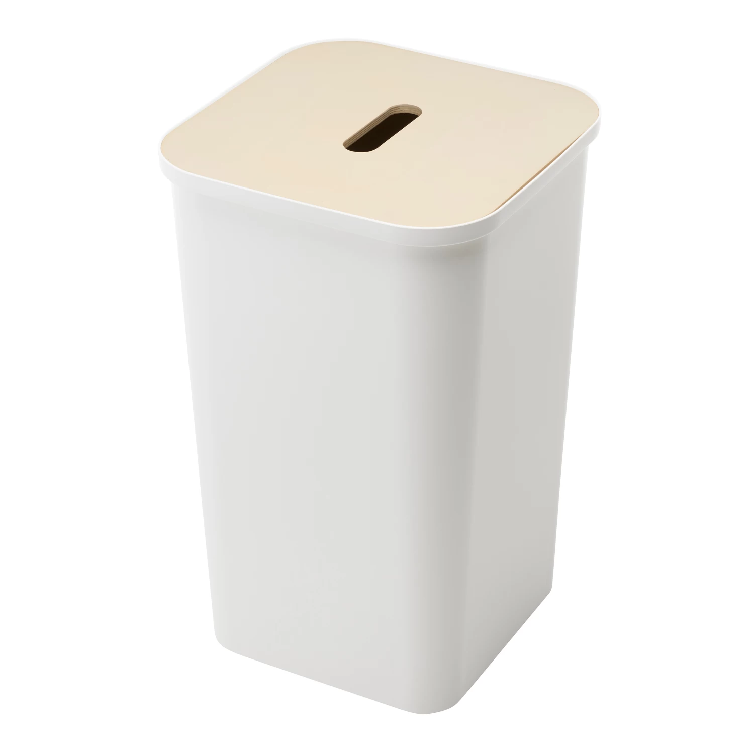 Slimline Recycle Bin - SmartStore Collect 53L - White Bin With Birch Lid 1 Slimline Recycle Bin - SmartStore Collect 53L - White Bin With Birch Lid