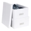 Set Of 2 Fibreboard Storage Boxes - Ulrika - White