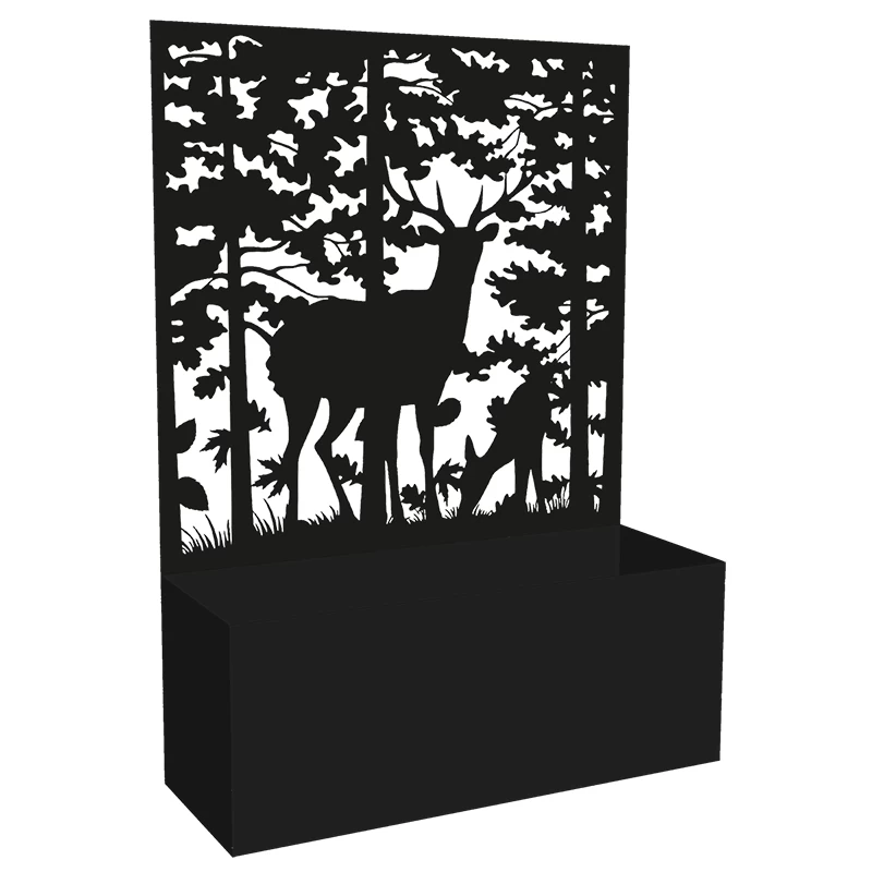 Planter With Trellis Screen - Deer 1 Planter With Trellis Screen - Deer